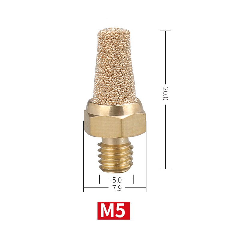 Pneumaattinen messinki pakoputken äänenvaimennin bsl  m5 1/8 " 1/4 " 3/8 " 1/2 " äänenvaimentimet asennus melun suodatin vaimennusliitin kupari: B -m5