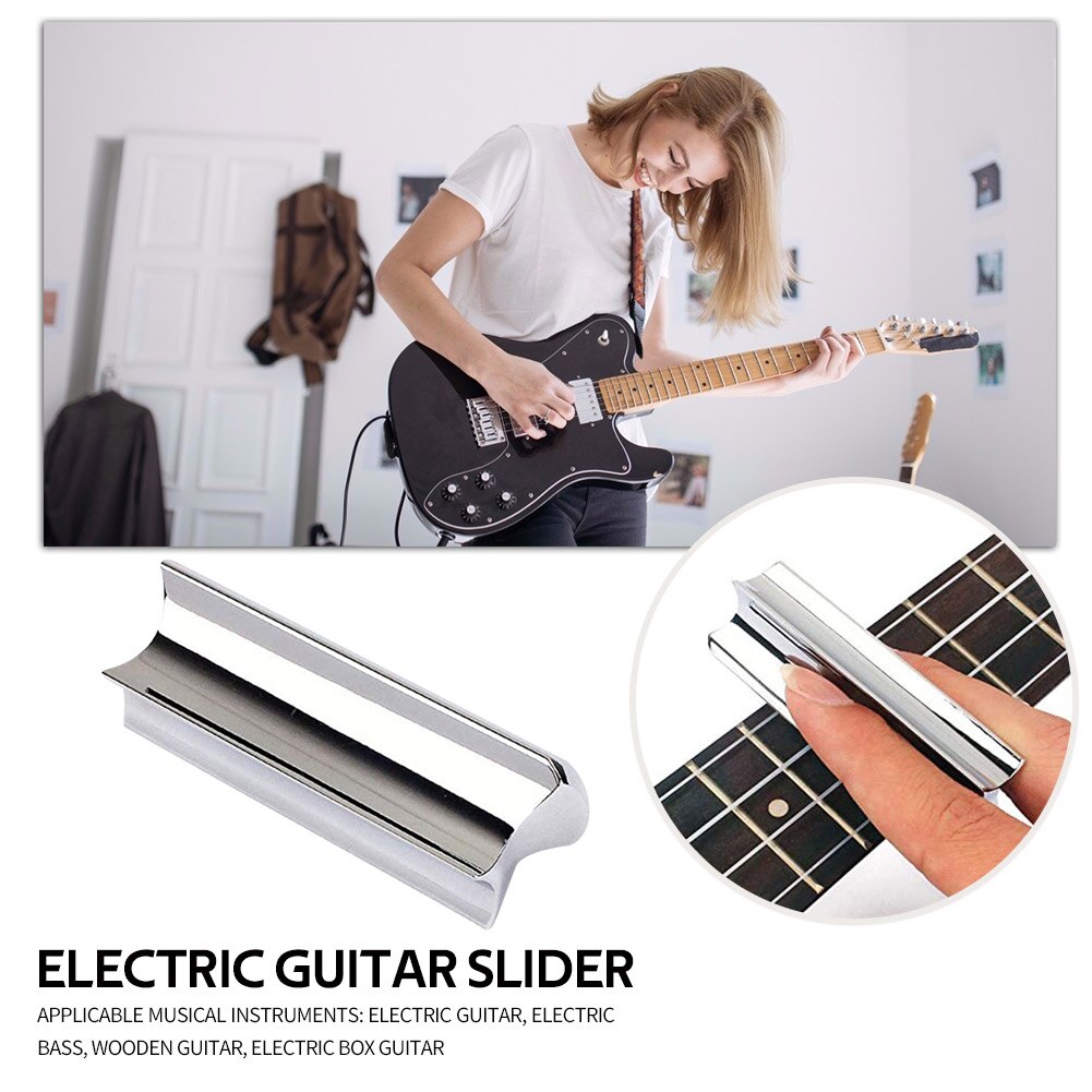 Zinc Alloy Guitar Slide Tone Bar Portable Hawaiian Slider Musical Enjoyable Instrument Supplies for Electric Guitar