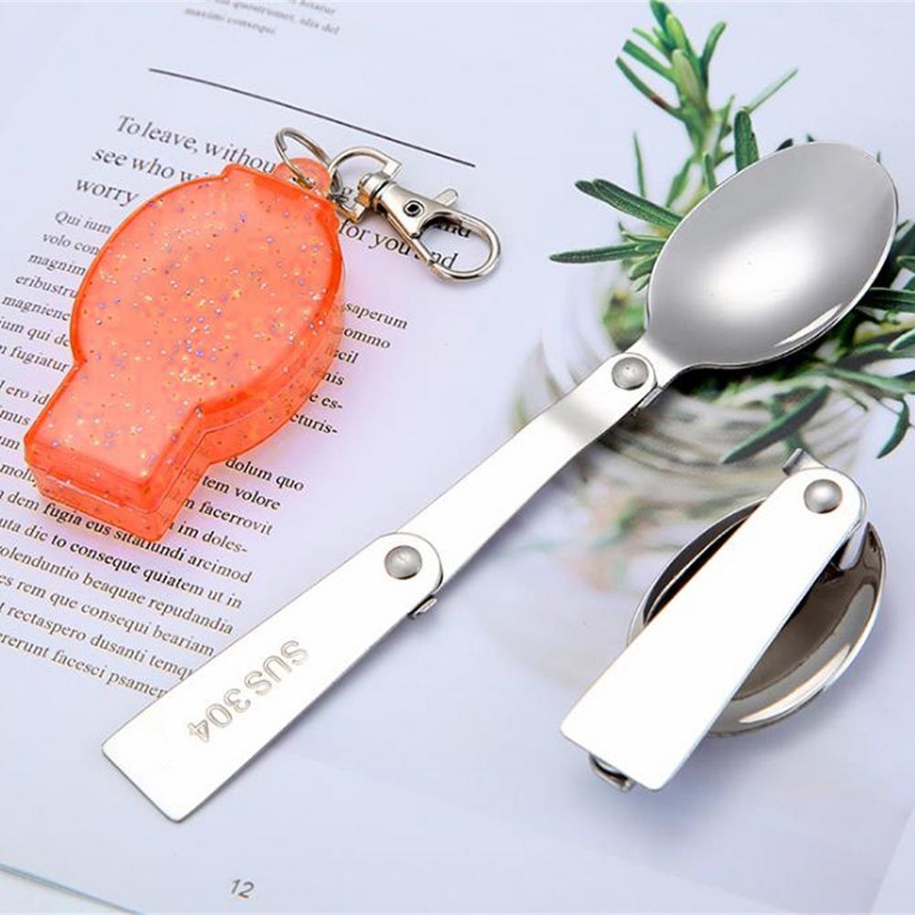 Outdoor Folding Travel Camping Utensil Stainless Pocket Spoon Fork Super Small Foldable Spoon Fork Camping Picnic Tool