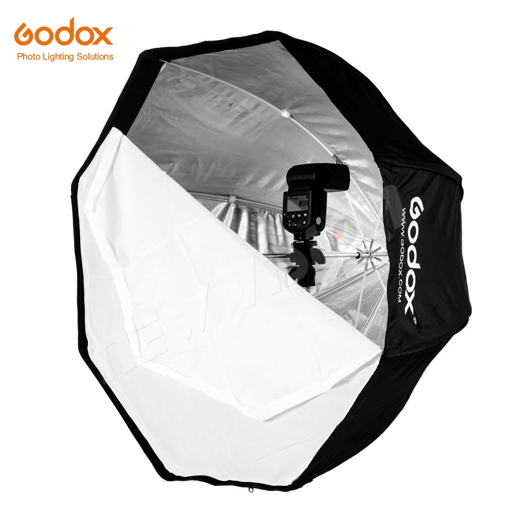 Godox softbox guarda-chuva portátil de 95cm, 37.5 polegadas com grade de favo de mel, suporte de luz, suporte de sapato para flash speedlight, imperdível