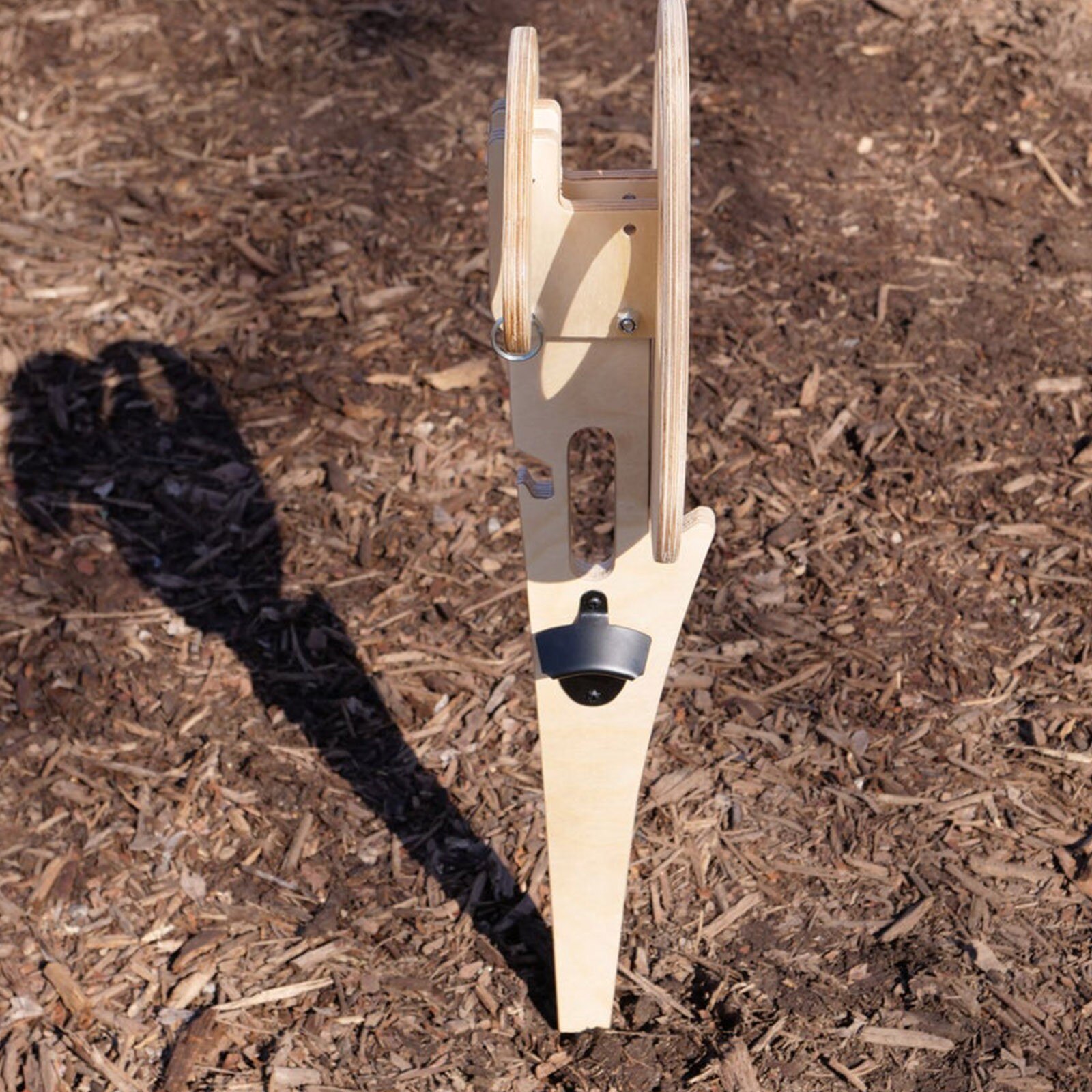 Portable Beer Table Backyard Entertainment Beach Camping Foldable Wine Holder Wooden Table With Phone Slot And Bottle opener