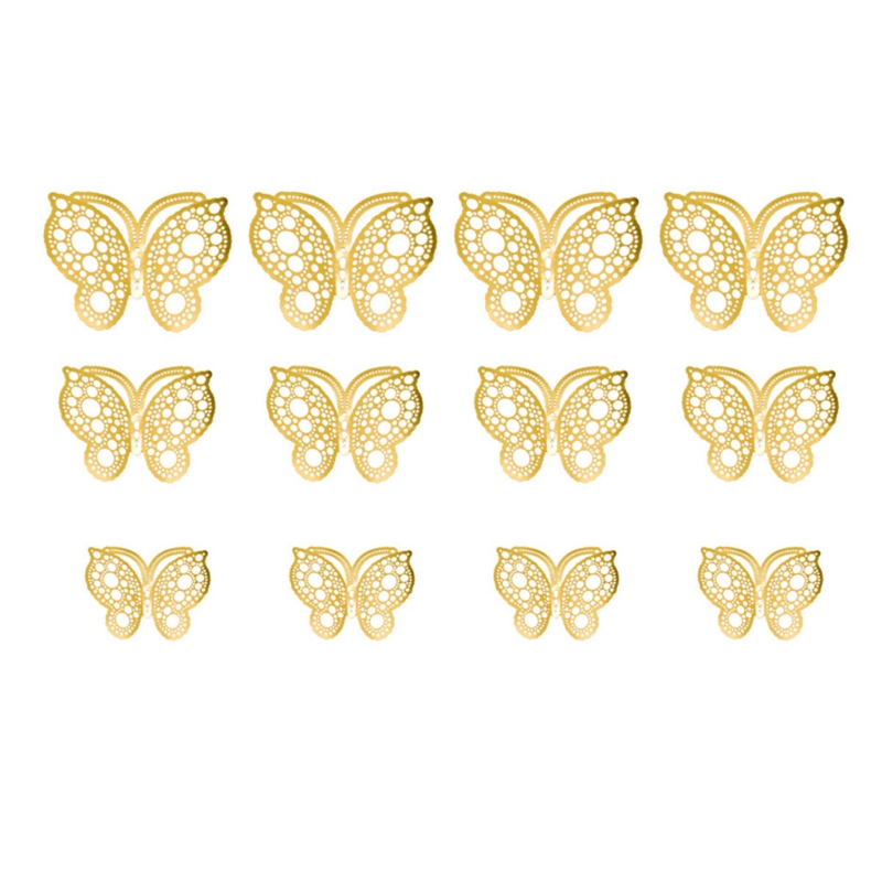 Autocollants muraux papillon 3D creux, 12 pièces, décoration de la maison, pour chambre d'enfants, pour chambre de filles: 11