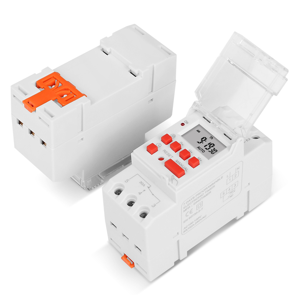 TM919B 30A 6000W Din Rail Mount 7 Dagen Wekelijkse Programmeerbare Digitale Timer Schakelaar Controle Automatische Elektronische Tijdrelais Controll