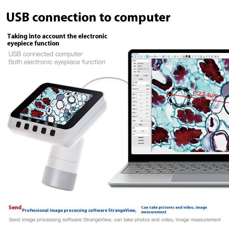 2.8-Inch Screen Electron Microscope 1000X Digital Microscope Industrial Maintenance Desktop Microscope