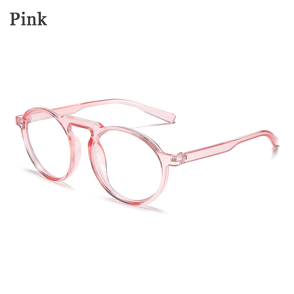 Transparent Round Frame Anti Blue Ray Glasses Optical Spectacle Ultralight Frames Computer Gaming Glasses Resin Lens Eyewear: pink
