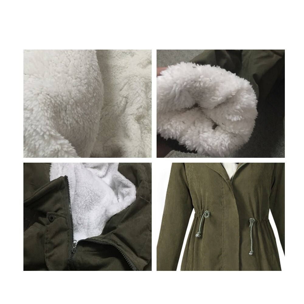 Jocoo jolee kvinnelige middels lange vatterte jakker dame hette tykk bomull varm frakk vinter parkas overfrakker pluss størrelse 3xl yttertøy
