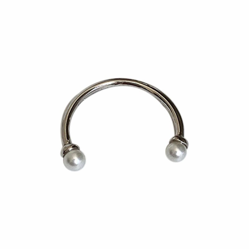 S925 sterling silber ring INS nische einfache art und weise offen perle lächeln ring Korean weiblichen ring für frauen schmuck