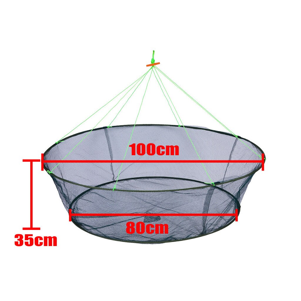 Large Fishing Net Foldable Folding Mesh Nylon Fishing Net Baits Trap Cast Dip Crab Shrimp Nets Automatic Trap Outdoor Fishnet