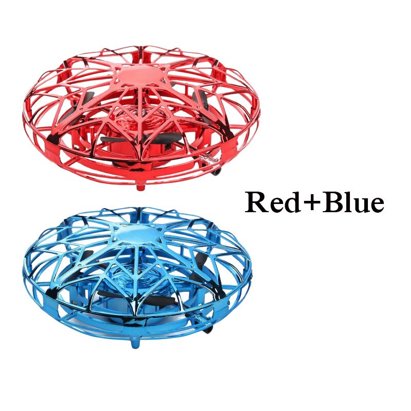 Mini UFO Drohne Anti-kollision Fliegen Hubschrauber Magie Hand UFO Ball Flugzeug Sensing Induktion Drone Kind Elektronische Spielzeug: red and blue