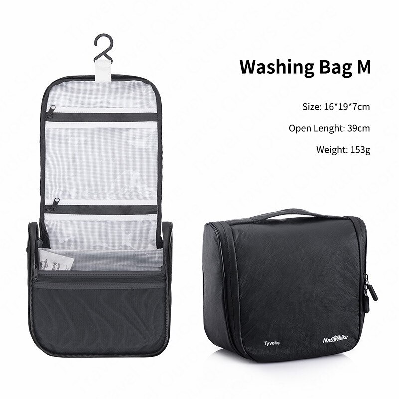Naturehike vandtæt taske rejse kosmetisk taskevirksomhed stor kapacitet tøjpose tpu multifunktions bærbar opbevaringsbadtaske: Sort m