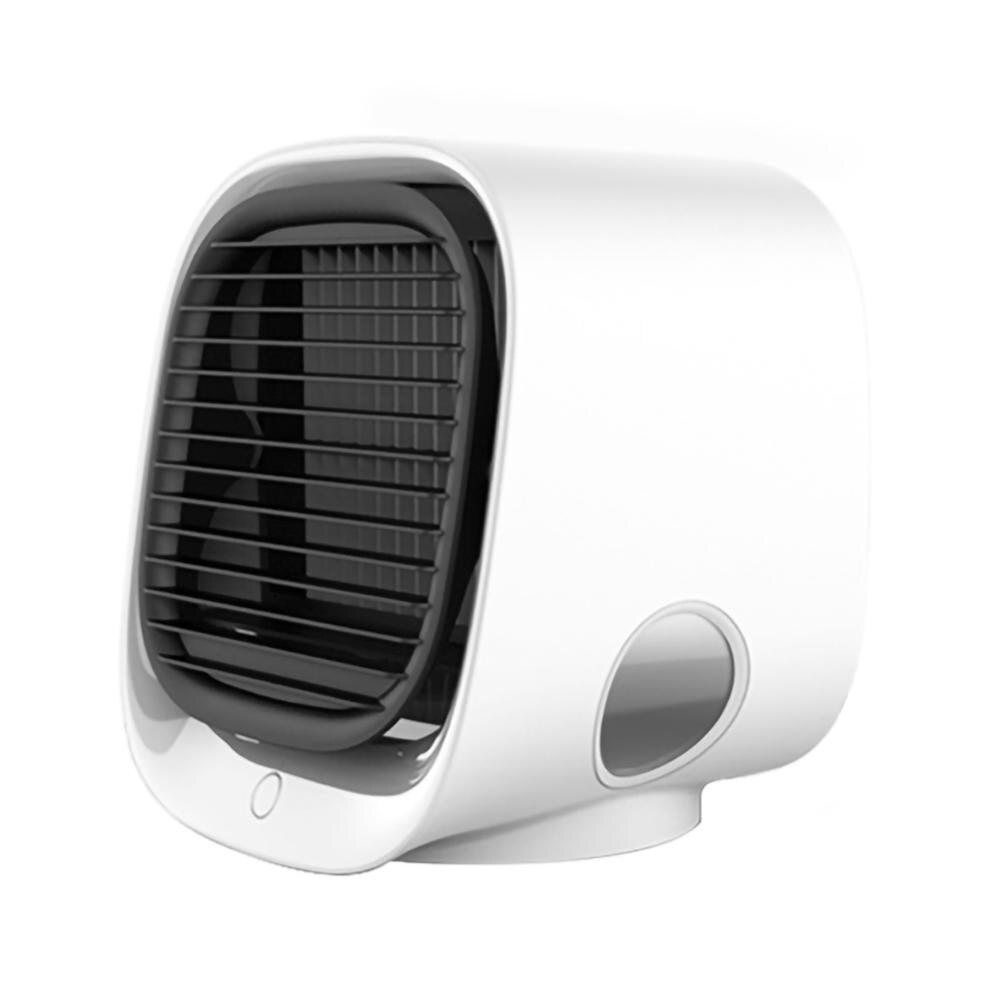 Mini Portable Air Conditioner Multi-function Humidifier Purifier USB Desktop Air Cooler Fan with Water Tank Home 5V: white