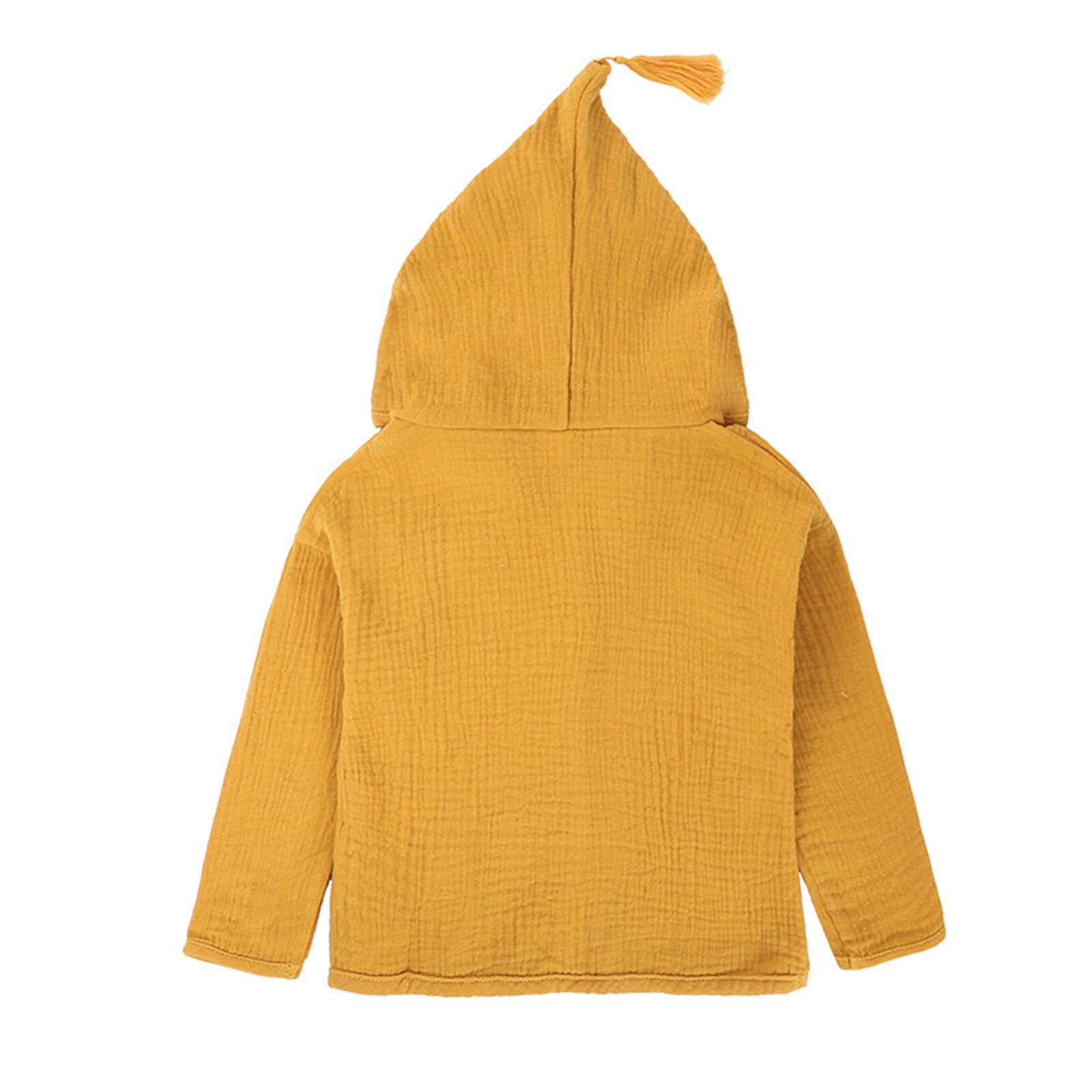 Peuter Infant Baby Kids Meisjes Jongens Solid Warm Hooded Jas Outfits Kleding Pure Kleur Katoen Crêpe Capuchon Vest