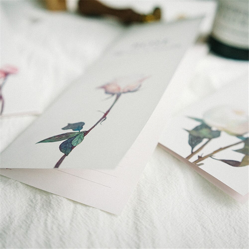 6pcs/pack Fresh Flower Sweet Translucent Envelopes Wedding Invitation Card Paper Handmade Greeting Card Letter Writing Set