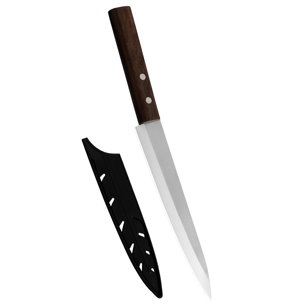 Damask 8 tommers blad sushi sashimi skjærekniv 7 cr 17 mov sylskarpt blad kokkekniver japansk restaurant beste kniv treskaft: Hvitt blad