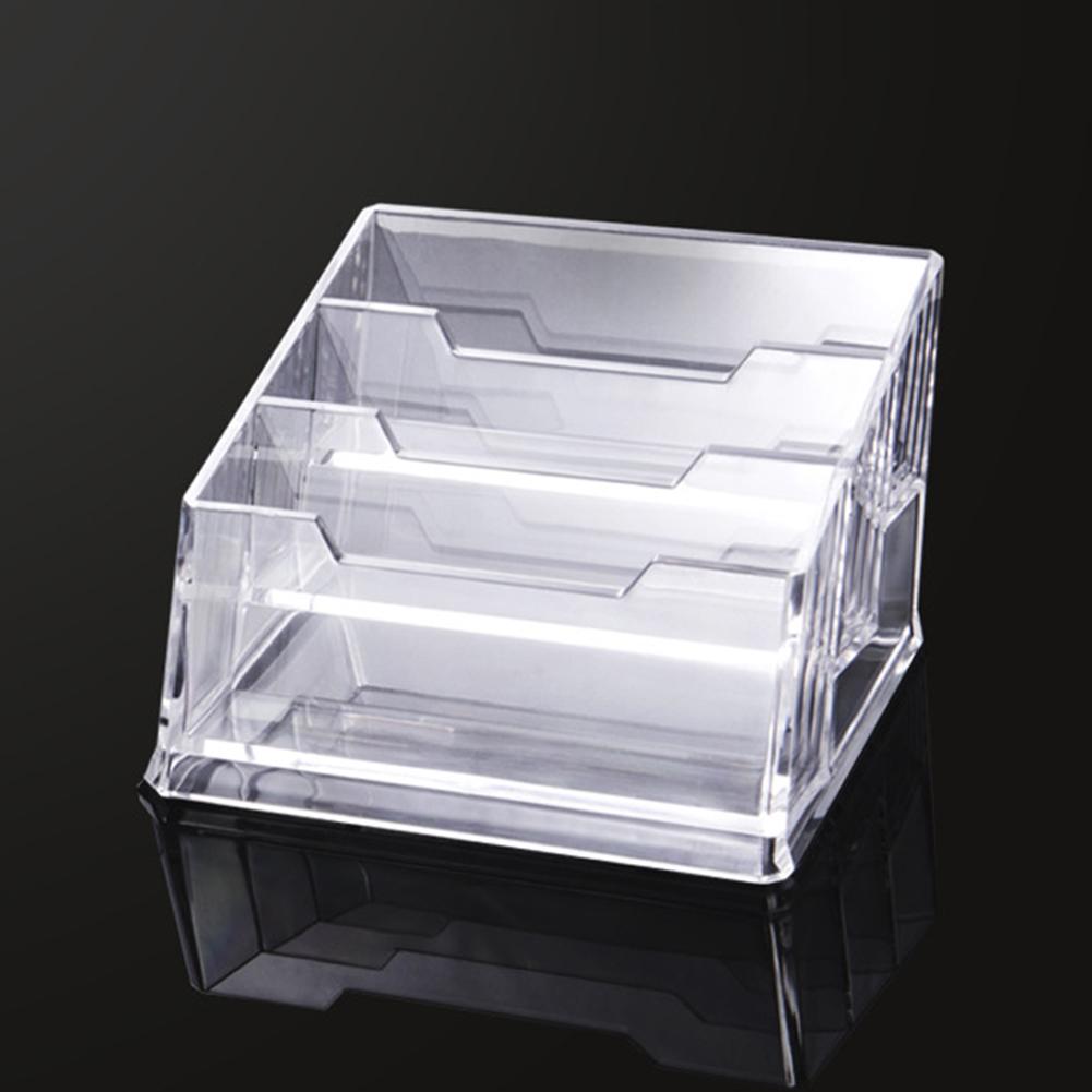 Akryl Kort holder - 1/2/3/4 Lommer - Gjennomsiktig Skrivebord Organizer: Lilla