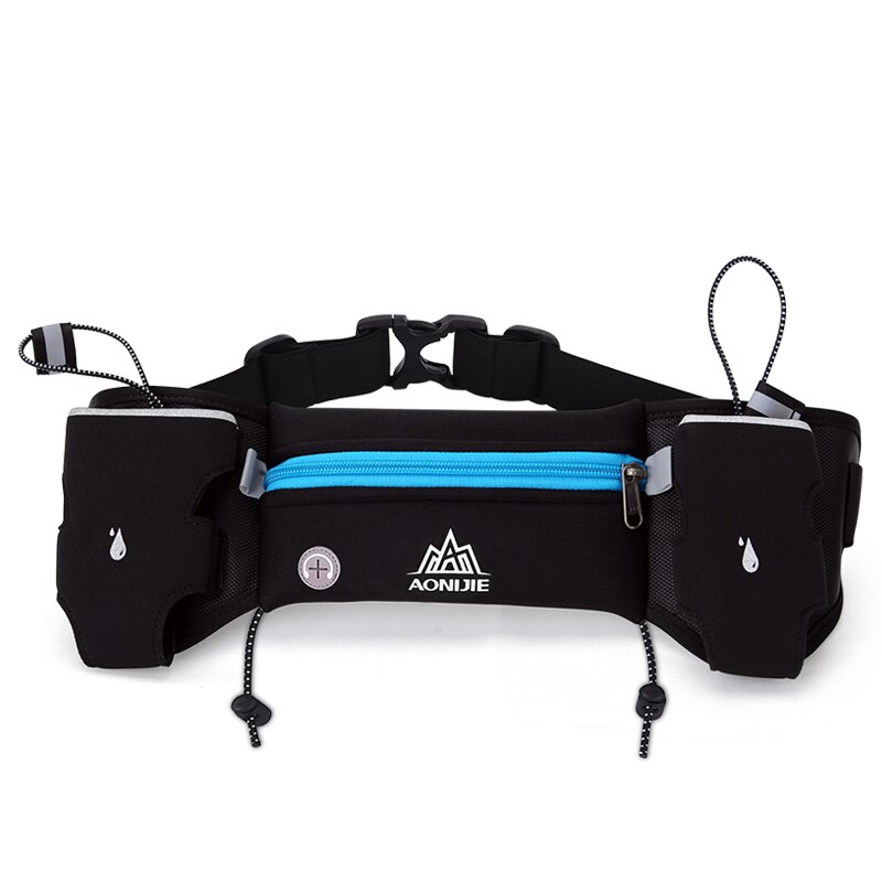 * AONIJIE E834 Marathon Jogging Fietsen Running Hydratatie Riem Heuptas Pouch Fanny Pack Telefoon Houder Voor 250 ml Water flessen: Blue