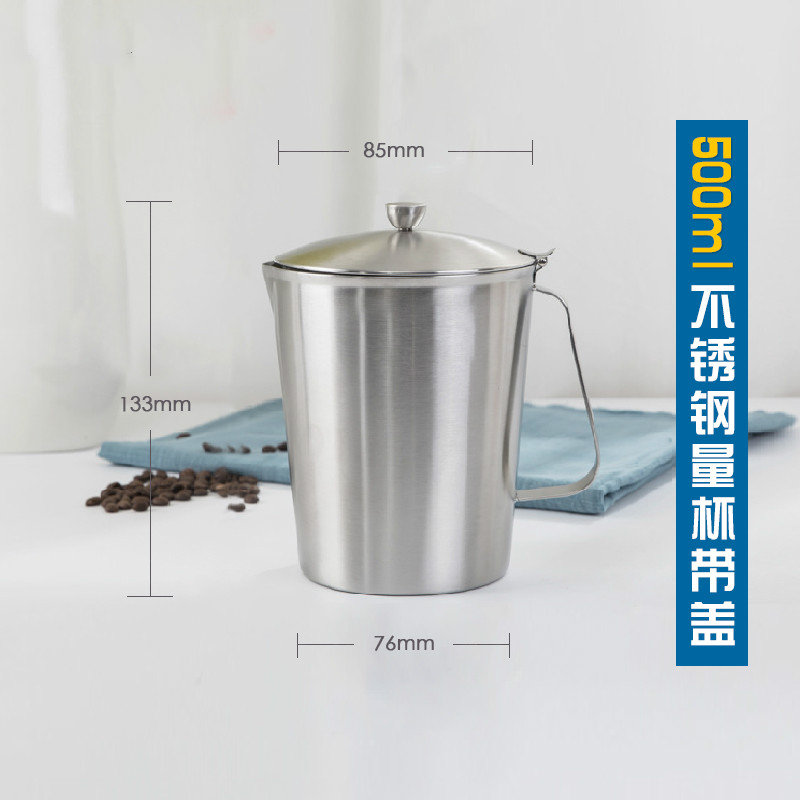 1pc 500ml,700ml, 1000ml, 1500ml,2000ml Stainless Steel Lab Beaker With Cover, Measuring Cups With Inner Scale For Laboratory