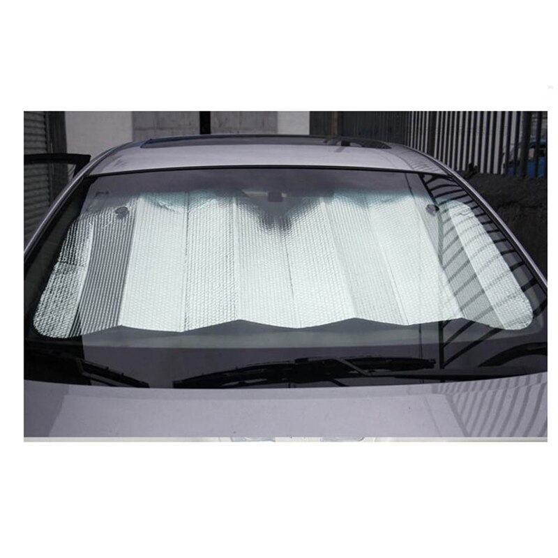 Bil sammenklappelig forrude solskærm forreste og bagrude solskærm sølv 140*70cm
