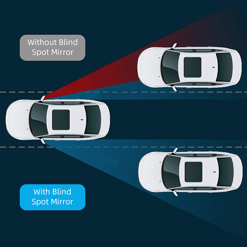 2x specchietti per punto cieco per auto specchietto retrovisore laterale convesso rotondo regolabile in vetro HD 360 ° bastone in poi specchietto circolare ottavino montato su auto
