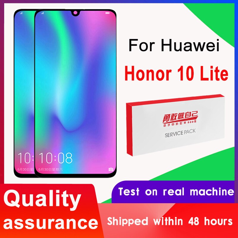 Pantalla de repuesto de 100% pulgadas para Huawei Honor 10 Lite, montaje de digitalizador con pantalla táctil LCD, 6,21 probado