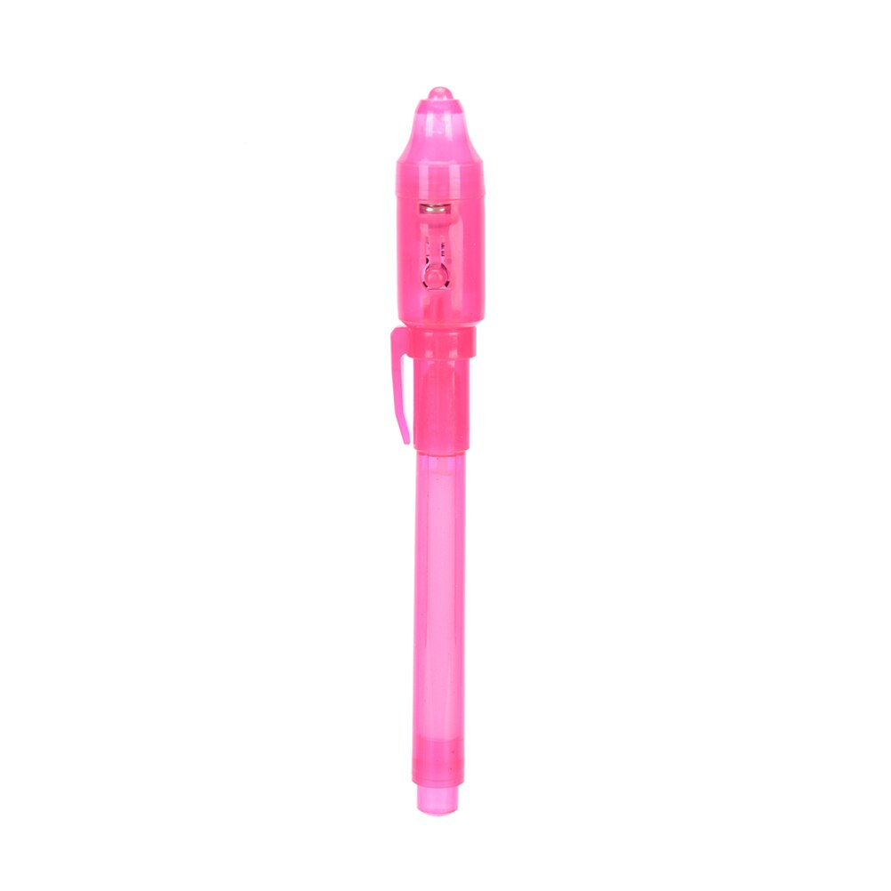 2 In 1 Magic Purple UV Black Light Combo Stationery School Office Drawing Invisible Ink Pen: Pink
