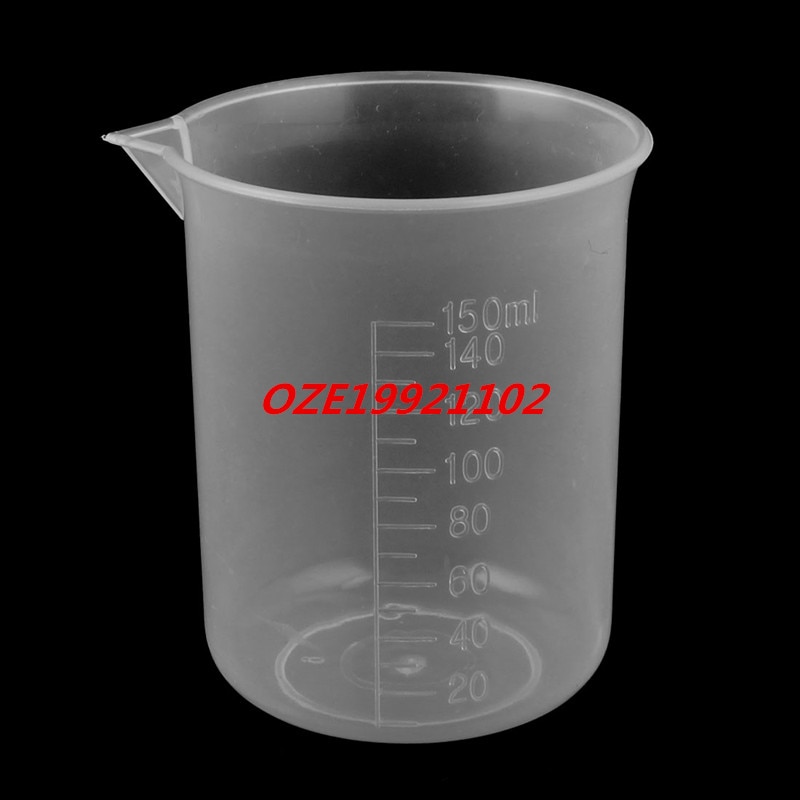 11PCS Lab Plastic Water Liquid Measuring Cups Container Holder Clear 150ml