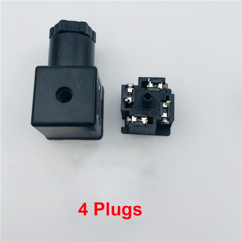 5 stk/parti hydraulisk magnetventilplugg elektromagnet koblingsboks linje-kontaktplugg til ventil magnetspoler kontakt: Grønn