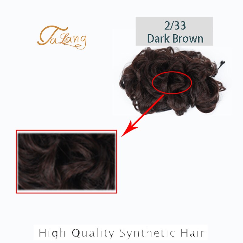 TALANG 2 Plastic Comb Clip In Curly Synthetic Hair Pieces Chignon Updo Cover Hairpiece Extension Hair Bun Hair Accessories: F6-72