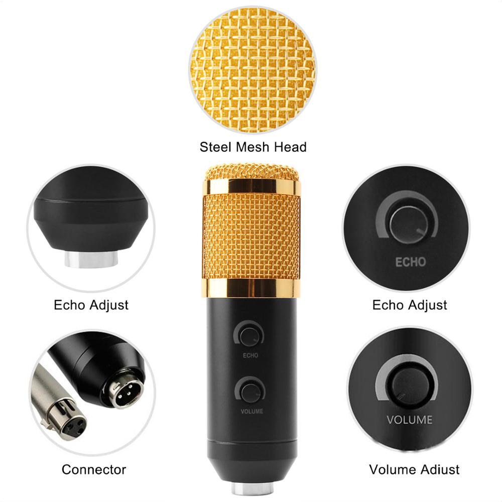 BM900 Condenser Microphone USB Wired Recording Microphone for Computer Karaoke KTV With Stand Holder