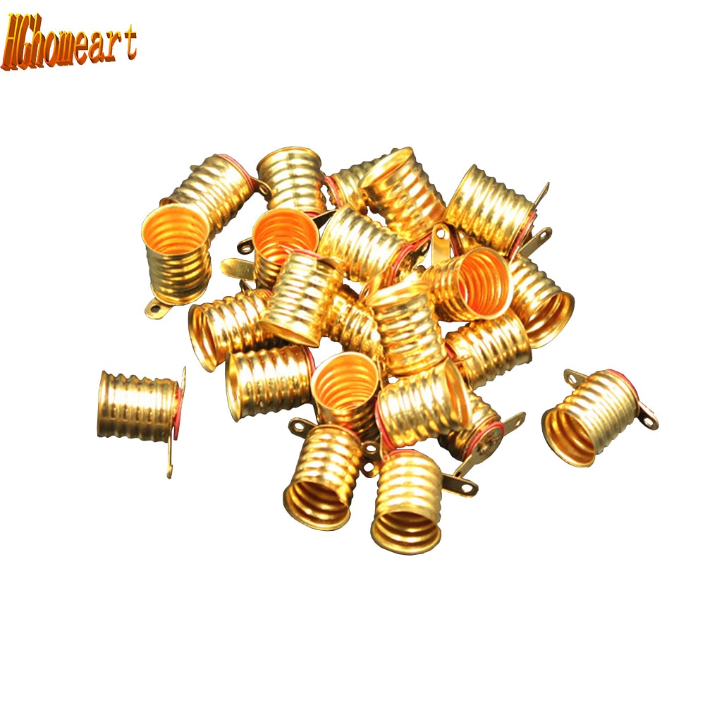 HGhomeart 50pcs Mini E10 Lamp Socket Lighting Accessories Lamp Fitting Pure Copper Lampholder Holder E10 Holder for Light Bulbs
