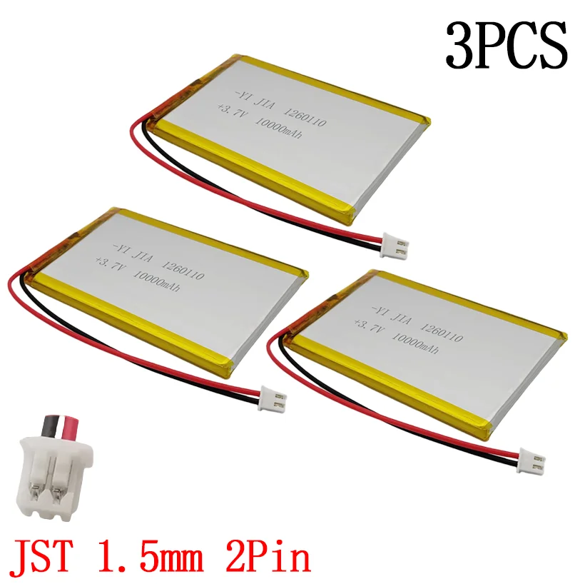 1260110 3.7V 37Wh 10000mAh Rechargeable grande Lipo charge ternaire Lipo Lithium polymère batterie capacité réelle pour batterie externe: Champagne
