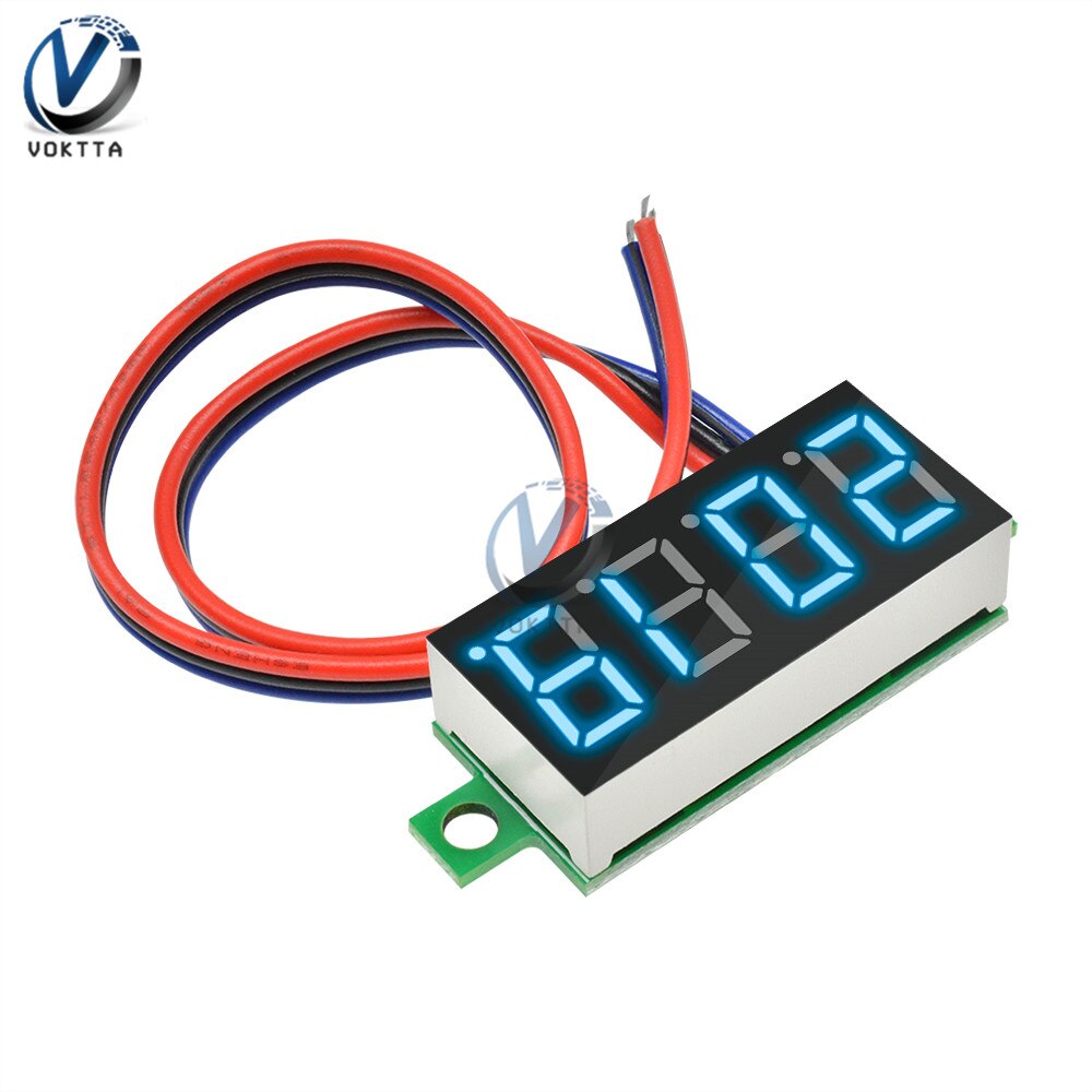 Dc 0-100V 4 Bits Mini Digitale Voltmeter Digitale Display Led Panel 0.36 Inch Drie Draden Elektrische Spanning meter Tester Met Shell