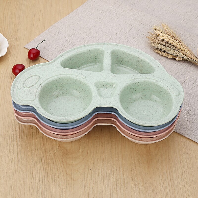 Lunch Box Accessories Car Shape Wheat Straw for Kids Children's Plate Bento Box Kitchen Food Container School Lunch Box
