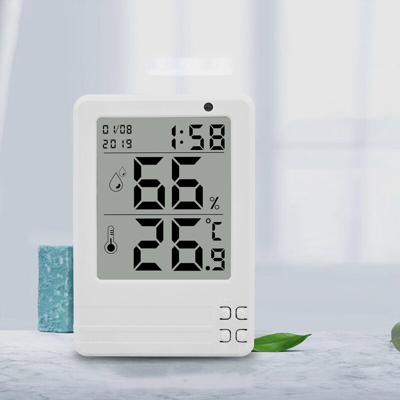 Lcd Digitale Thermometer Hygrometer Wekker Kalender Weerstation Bureauklok Temperatuur-vochtigheidsmeter Barometer Indoor W