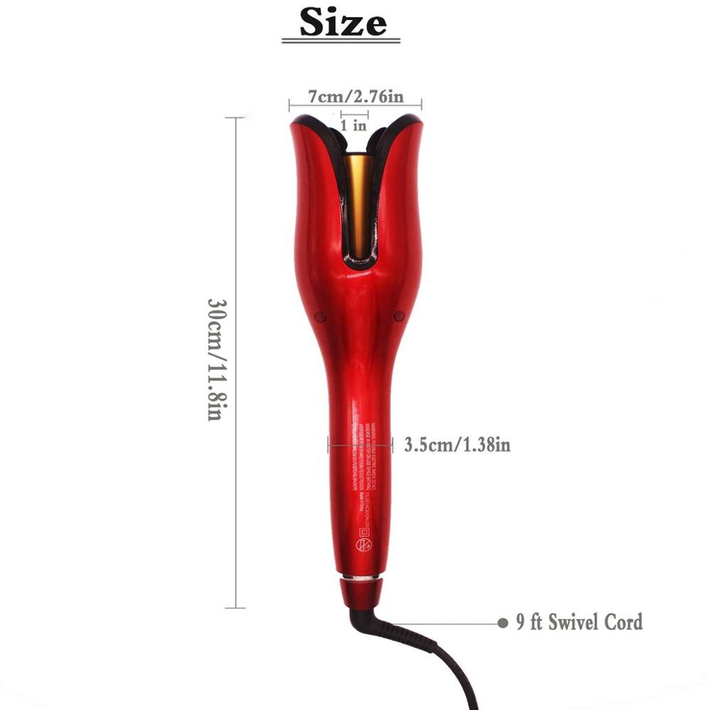 Rose-shaped Multi-Function LCD Curling Iron Hair Curler Styling Tools Curlers Wand Waver Curl Automatic Curly Air: Red / EU