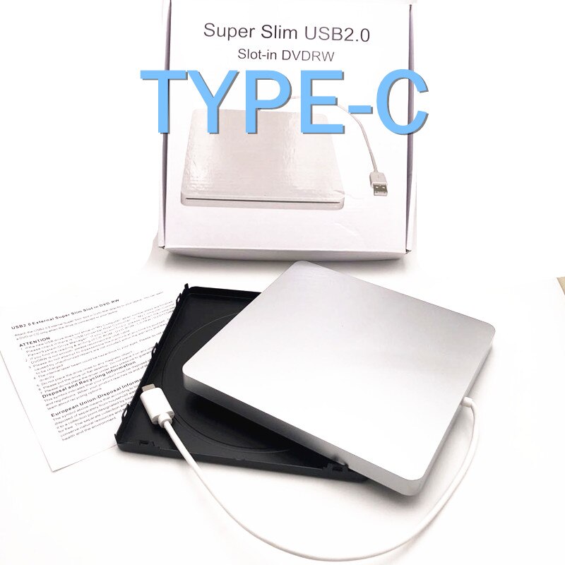Cassa esterna del bruciatore dell&#39;unità di DVD di USB-C per il mini Superdrive del Mac di iMac del MacBook Air Pro