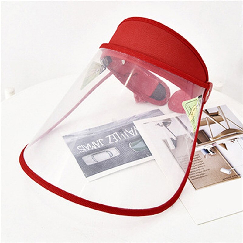 Transparent Adjustable Visor Cap Women Men Helmet Plastic Anti-Spitting Droplet Dustproof Protective Safety Faceshield Cover Hat