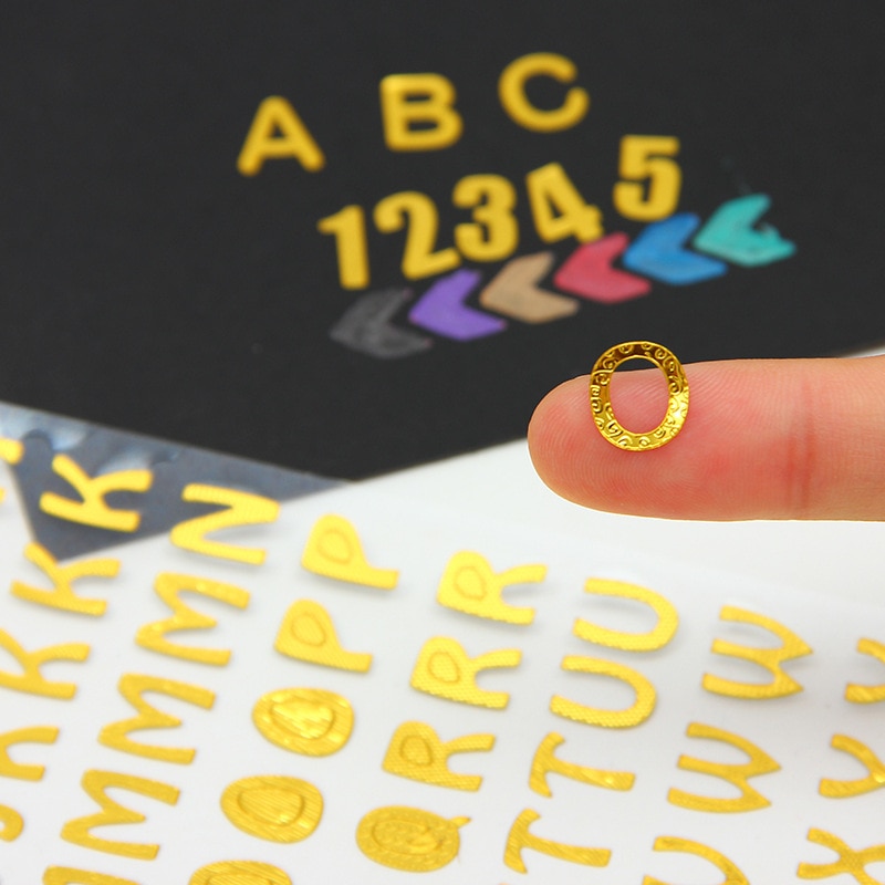 1 Sheet Glitter Alphabet Letter Stickers Self Adhesive ABC A-Z Words Sticker On Scrapbooking & Stamping Stickers