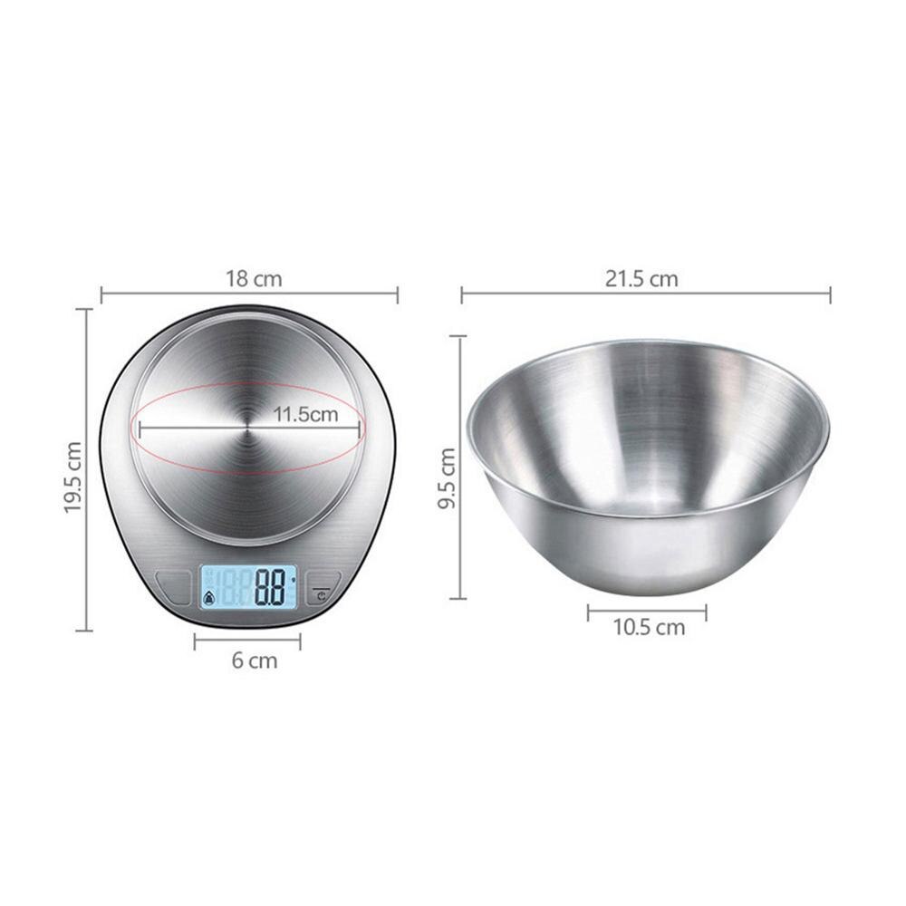 Stainless Steel Kitchen Scale Electronic Scale Kitchen Food Balance Cuisine Precision Digital Scale With Bowl Cook Tool