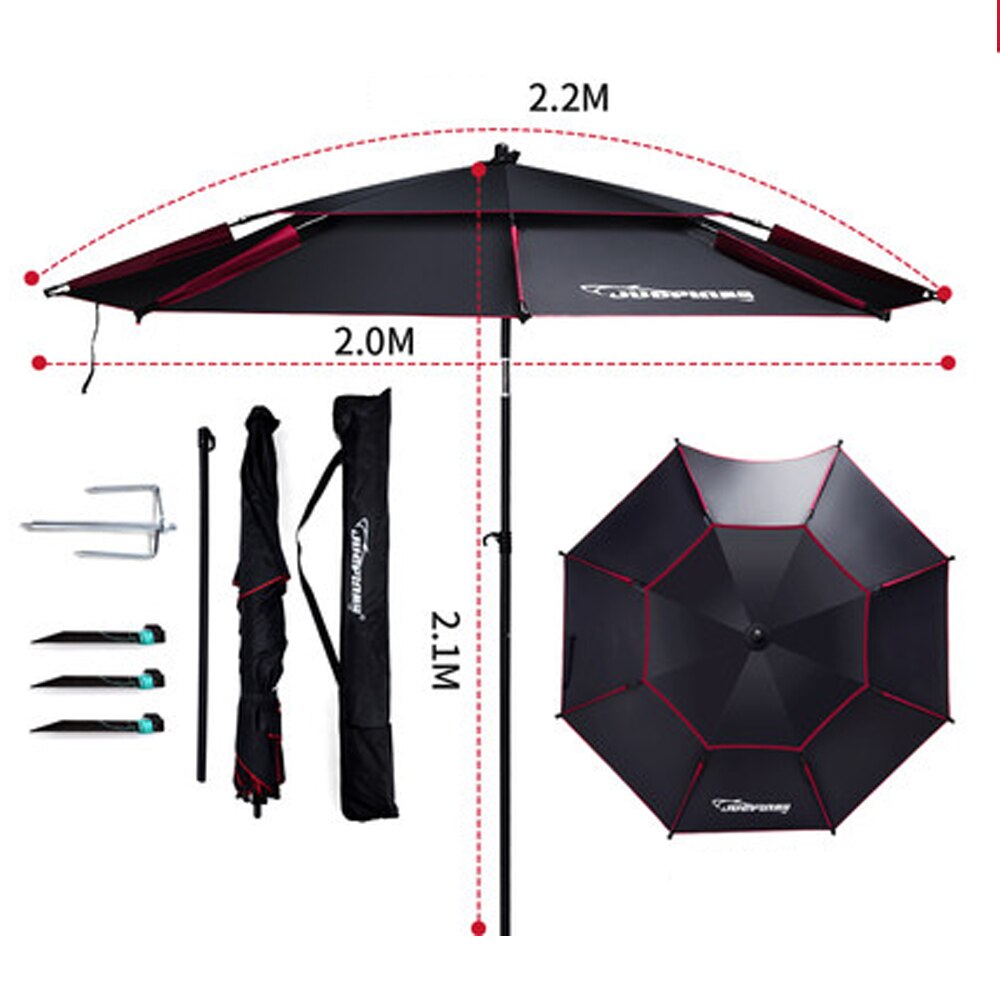 Umbrella Fishing 2m-2.6m 360 Outdoor Protable Umbrella Fold Sun Protection Anti UV Sunshade Umbrella Waterproof Awning Rain Huge: 2.2M