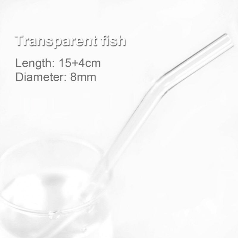 Heat And High Temperature Resistant Glass Straw 8mm*18cm Elbow: Transparent