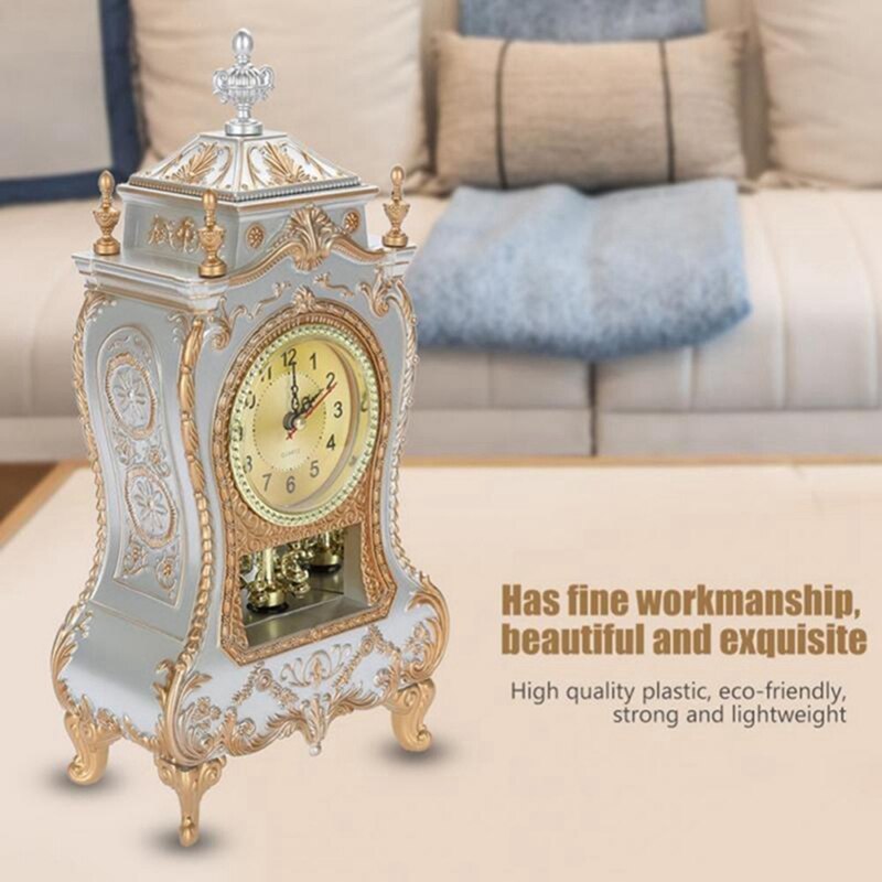 Vintage Desk Retro Alarm Clocks Classical Royalty Living Room TV Cabinet Desk Furnishing Sit Pendulum Clock CNIM