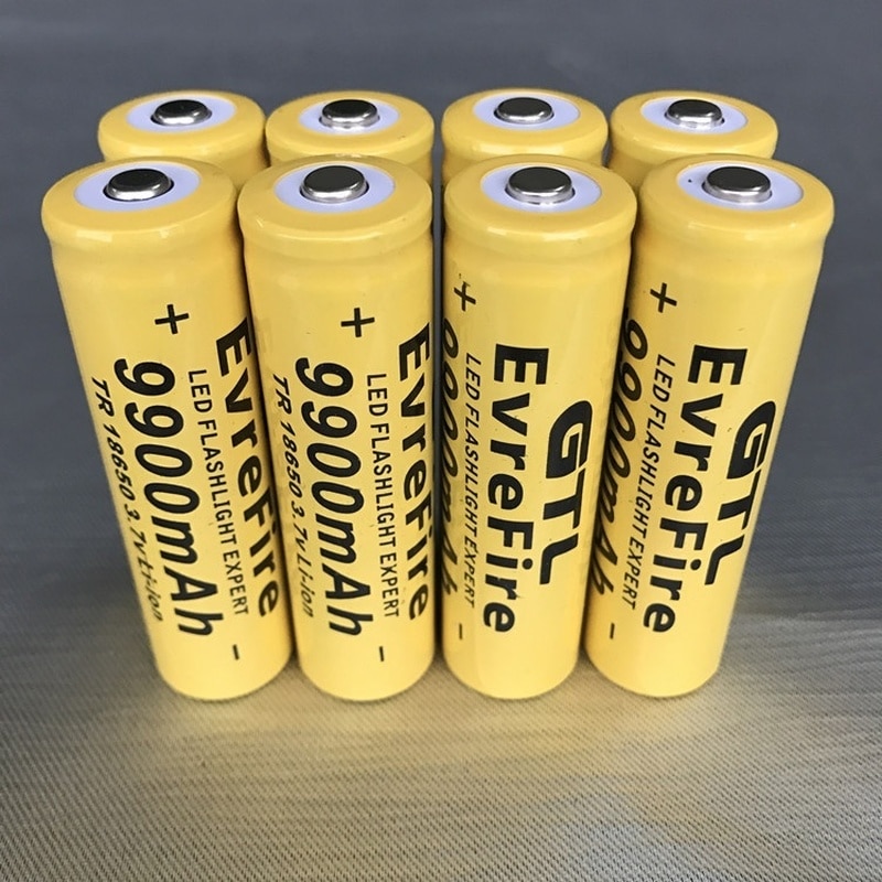 2/4/6/8pcs/set 18650 battery 3.7V 9900mAh rechargeable liion battery for Led flashlight batery litio battery cell GTL EvreFire