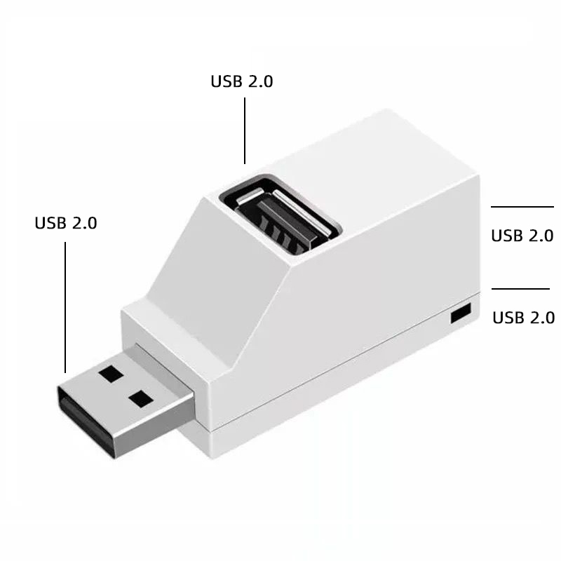 USB Hub USB 3.0 Hub 2.0 Multi USB Splitter Adapter Mini 3 Poorten Hoge Snelheid 3 Hab usb3.0 HUB Poort USB-Hub Expander Voor PC: Zilver