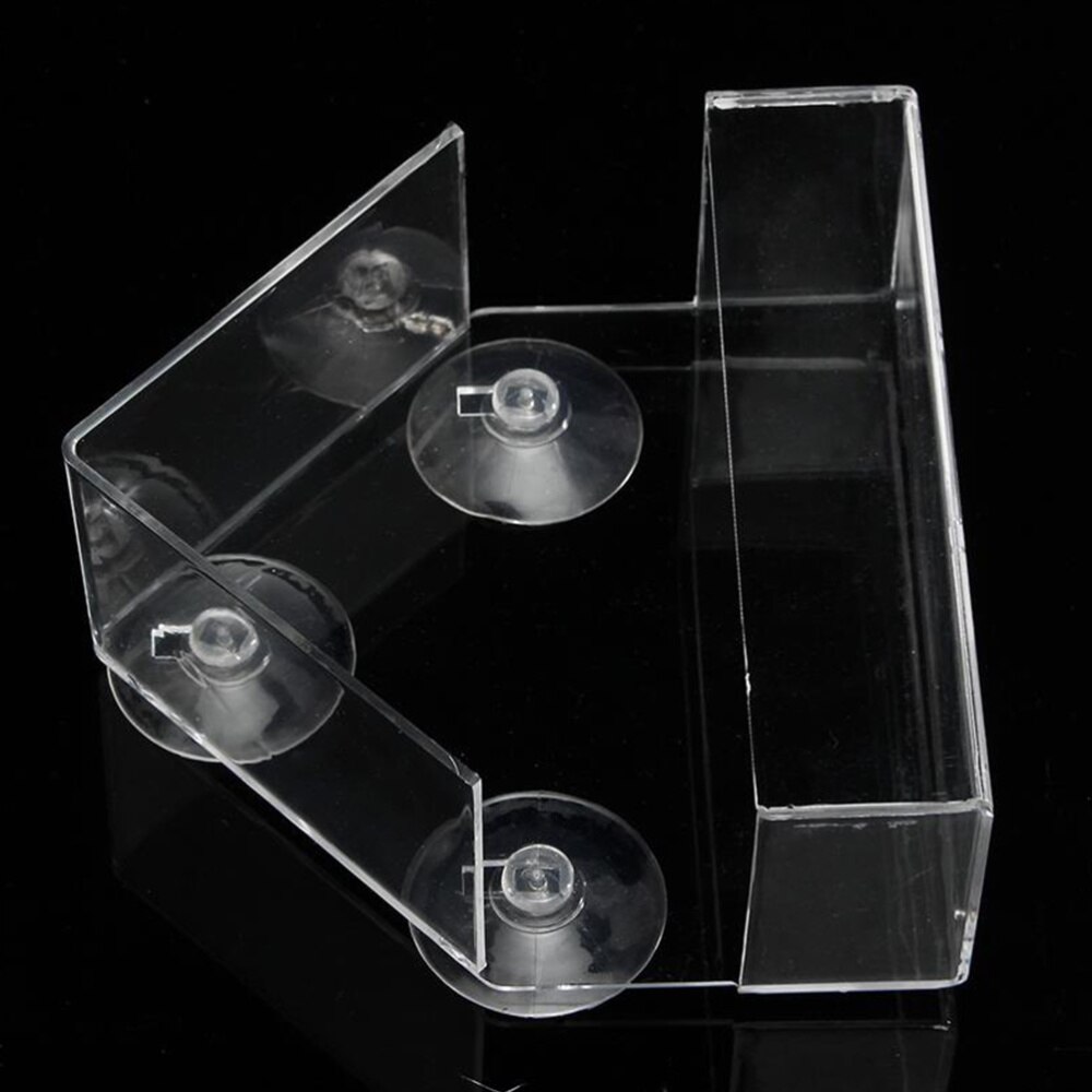 Clear Window Bird Feeder Large Wild Bird Feeder Triangle Shaped Removable Tray With Drain Holes Super Strong Suction Cups: Default Title