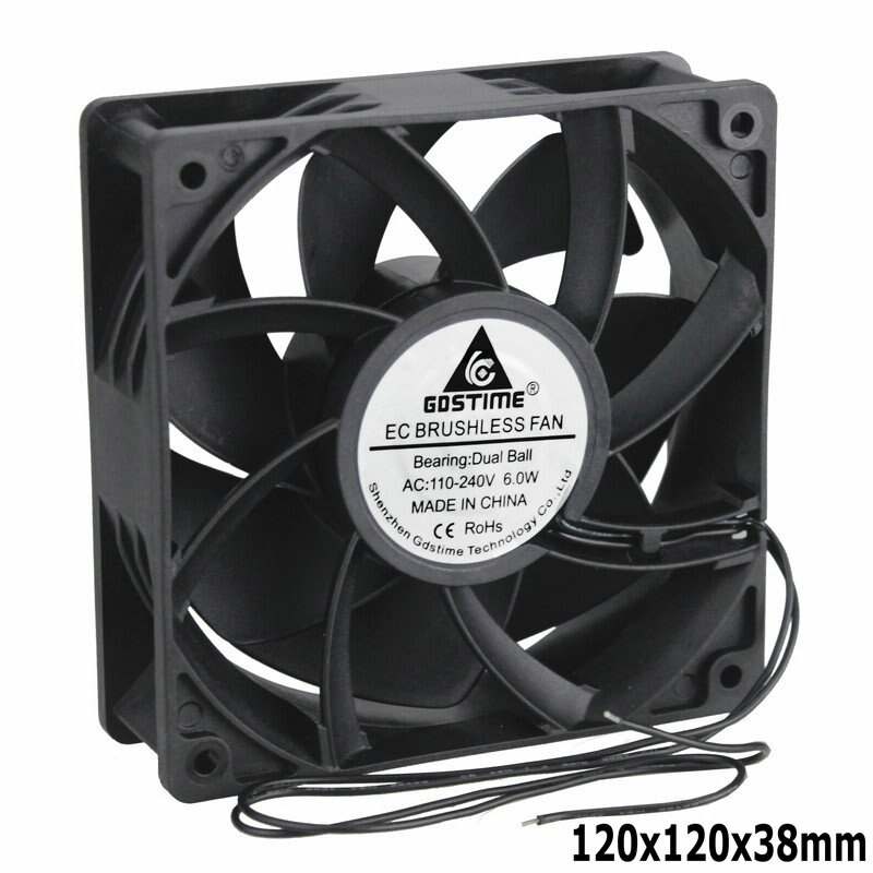 1Pcs Gdstime Ac 110V 115V 120V 220V 240V 2Pin Dual Kogellager Ec Borstelloze cooling Fan 80Mm X 25Mm 92Mm 120Mm 60