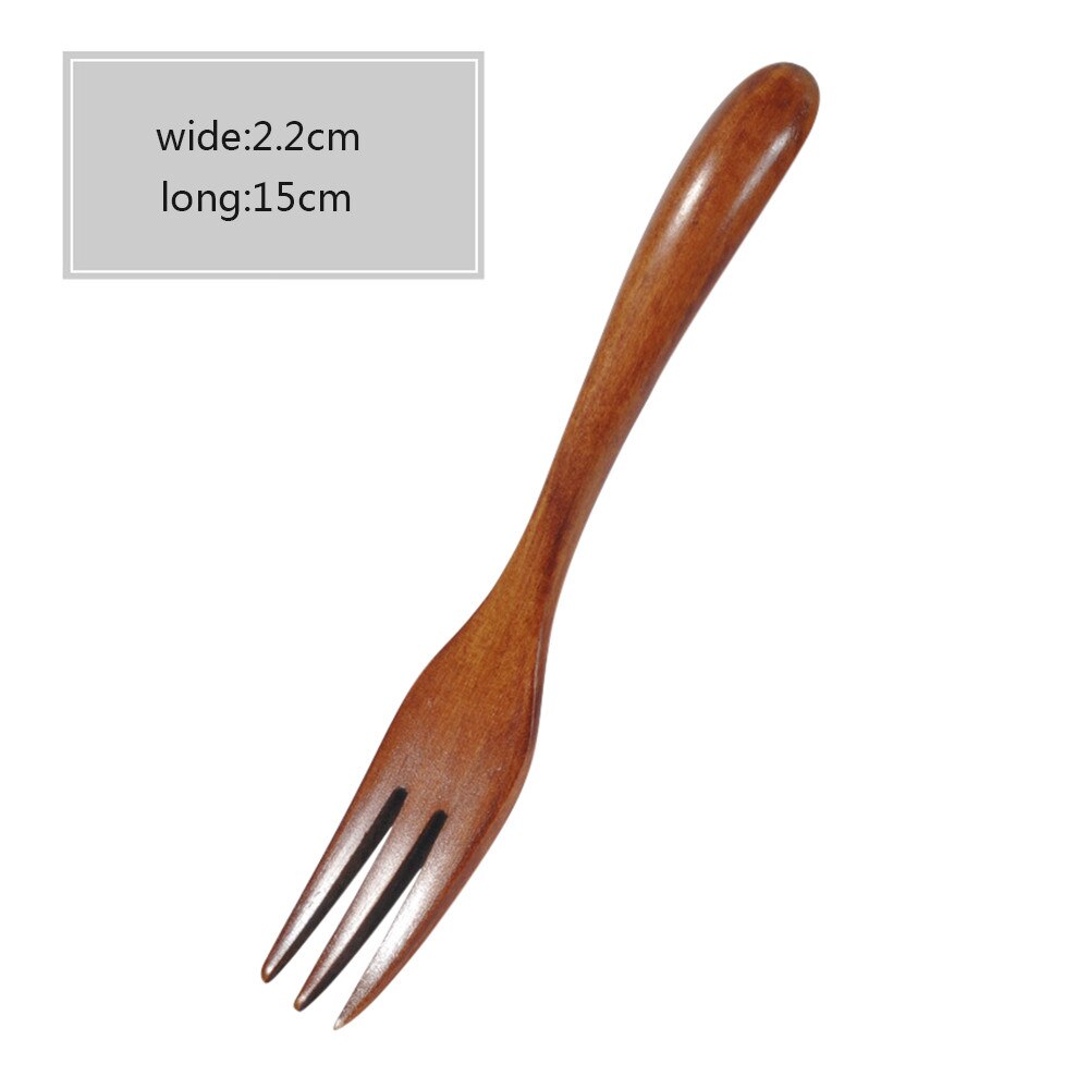 Natural Wooden Forks Three Teeth 15cm Fork With Winding Kitchen Accessories Dining Aid Guide Japan Style Tableware table fork