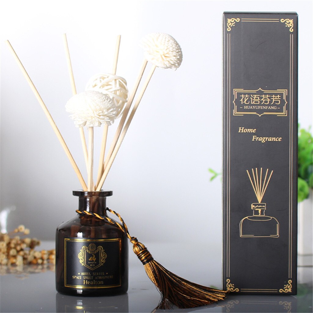 Reed Diffuser Sets Reed Oil Diffusers with Natural Sticks, Glass Bottle and Scented Oil 50ML rattan d90529