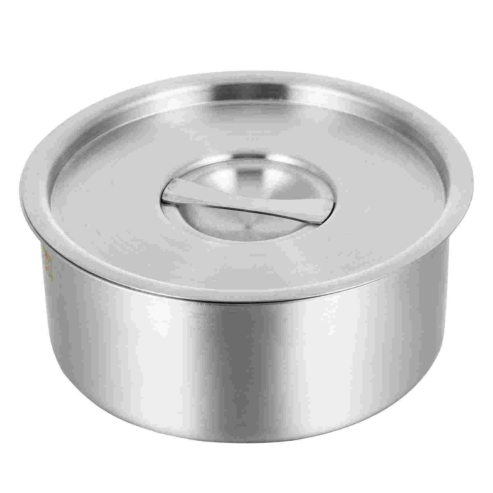 Recipiente de acero inoxidable para postres, recipiente grande con tapa, 1 unidad: Default Title