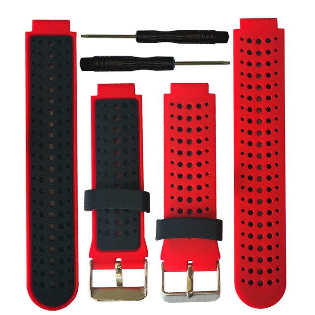 Silicone Replacement Belt Wrist Band Watch Strap for Garmin Forerunner 220 230 235 630 620 735 Approach S20 S5 S6 Smart Watch: Red Black 